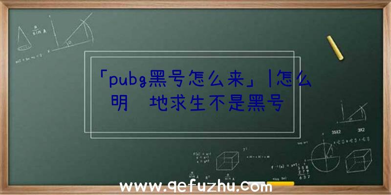 「pubg黑号怎么来」|怎么证明绝地求生不是黑号